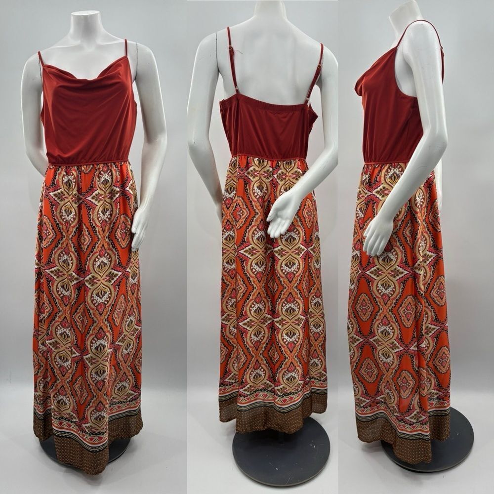 3For$20 Corey P. Red and Multicolor Paisley Dress size Large